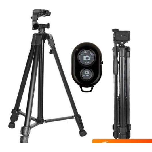 Chân đế Tripod cho điện thoại và máy ảnh 3366 cao cấp - Tặng kèm remote Bluetooth (Giao màu ngẫu nhiên)