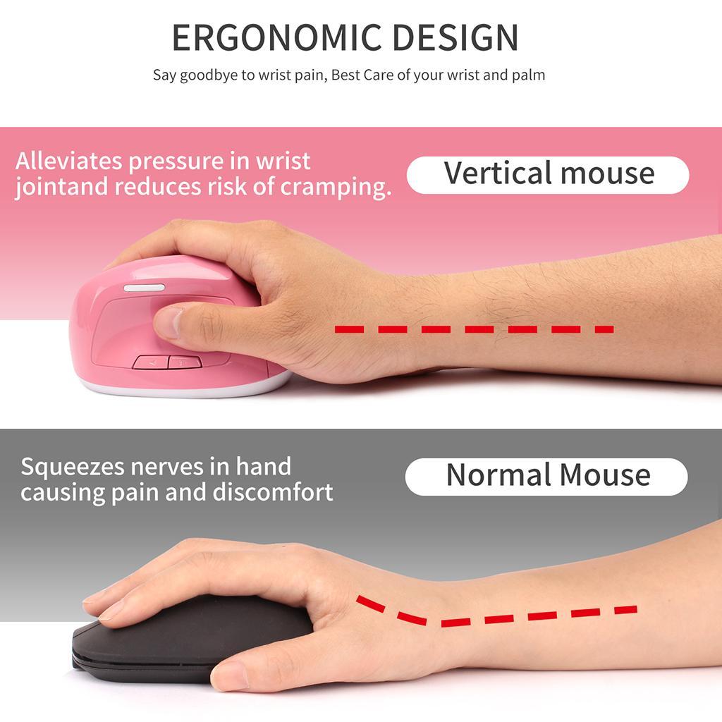 Wireless USB Gaming Mouse Optical Vertical to Use Pink