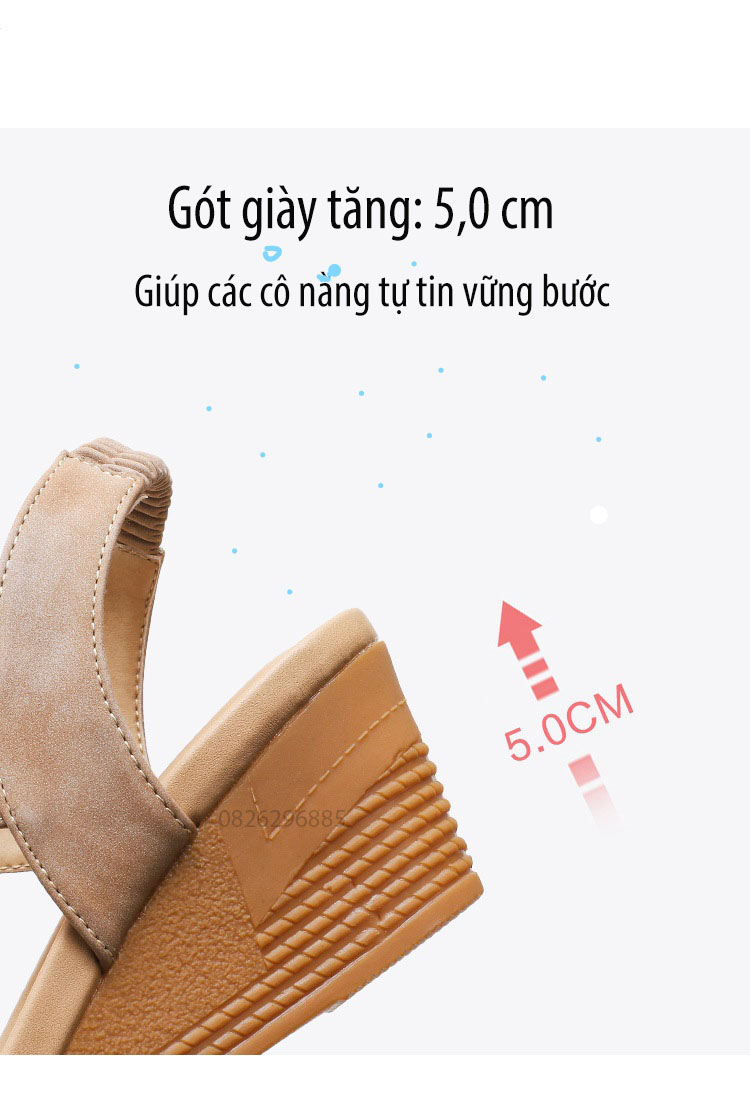 Giày quai ngang nữ giày sandals nữ dép quai hậu nữ cao 5 cm - 320-270