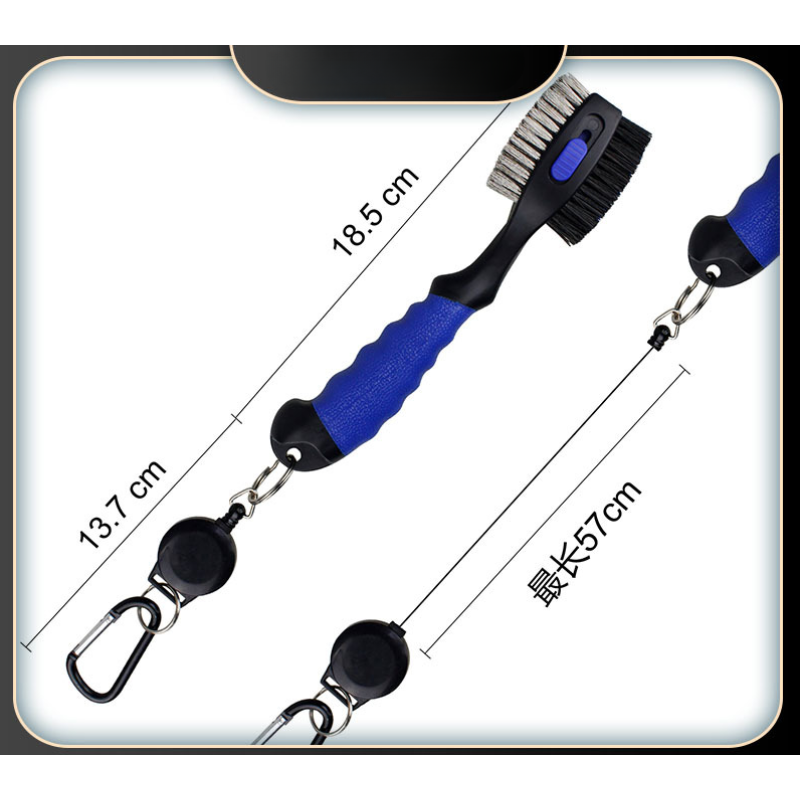 Bàn chải làm sạch câu lạc bộ golf và Bàn chải làm sạch rãnh Đầu bàn chải quá khổ và Tay cầm Spike siêu chống trượt có thể thu vào Tay cầm thoải mái Color: Black