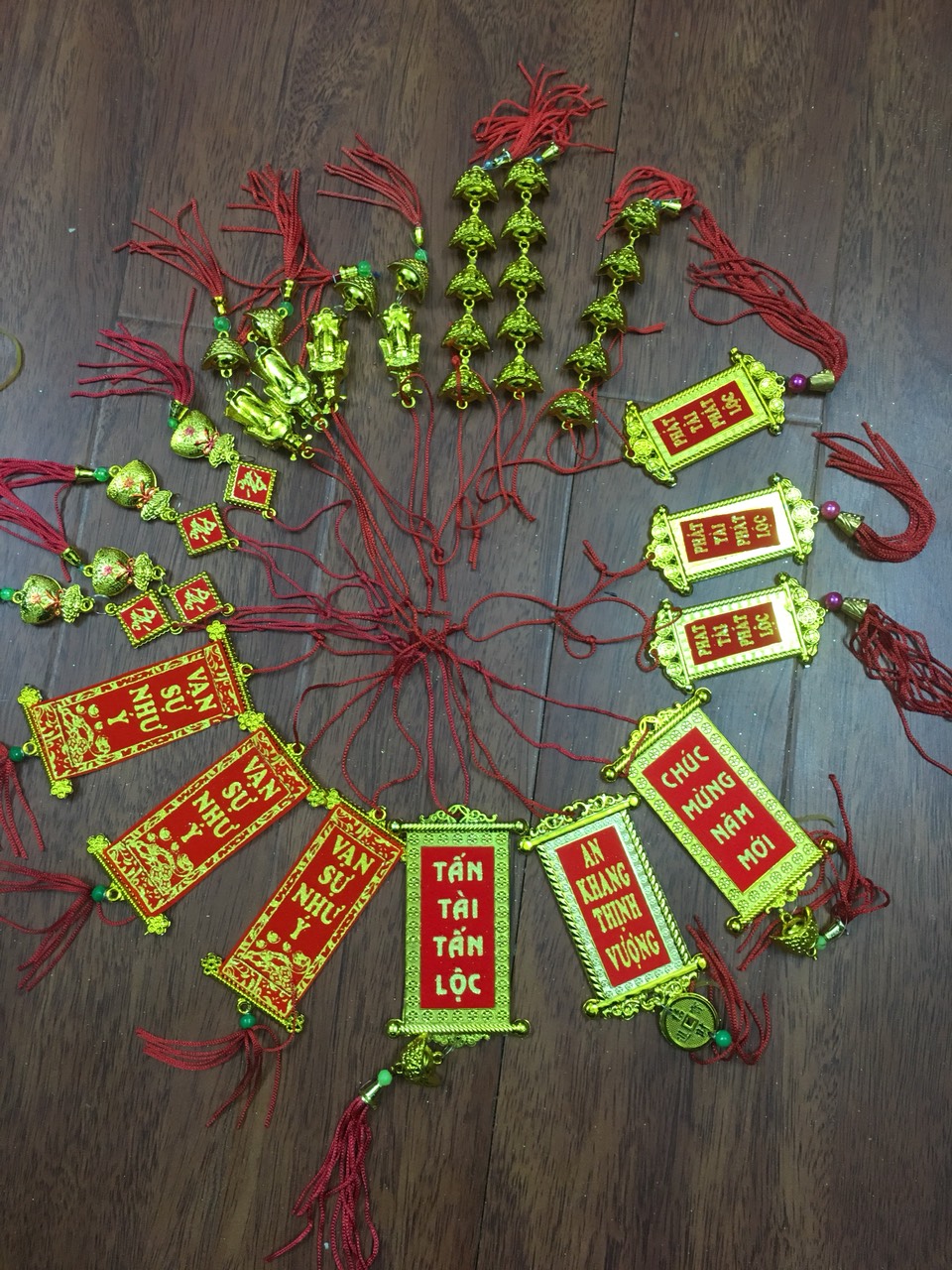 Set 20 khánh liễn treo trang trí cành đào, cành mai ngày tết