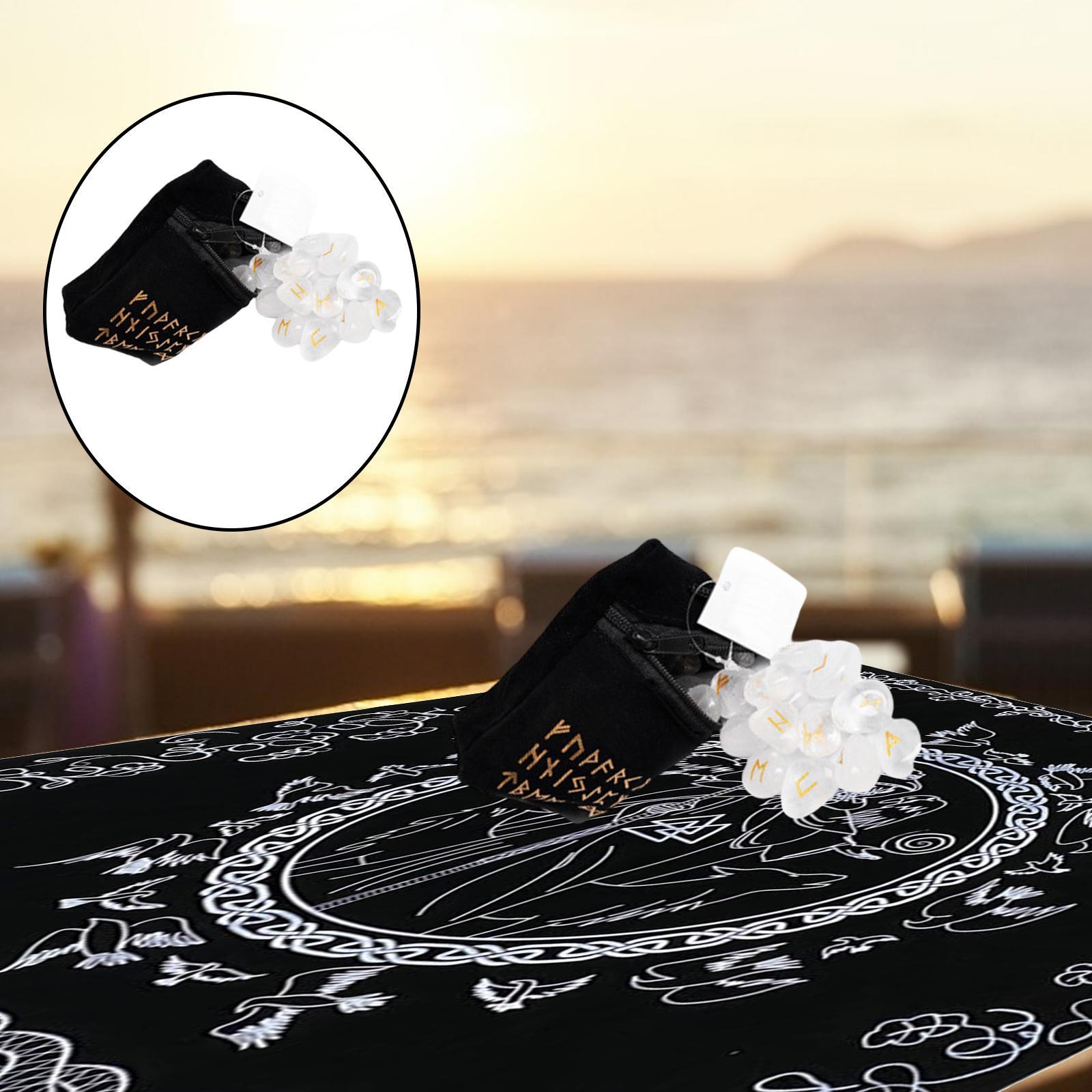 Rune Stone Kit Engraved Pagan Magick Tools Home Gift Meditation Supplies Collection