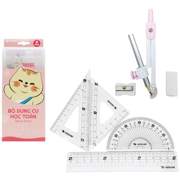 Bộ Thước Eke 8 Món - Thiên Long BTS-023 - Màu Hồng