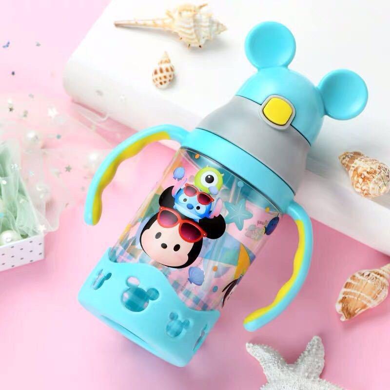 Bình Nước hãng DISNEY cho Bé . Có 2 tay cầm và ống hút [Ảnh thật, Hàng sẵn]