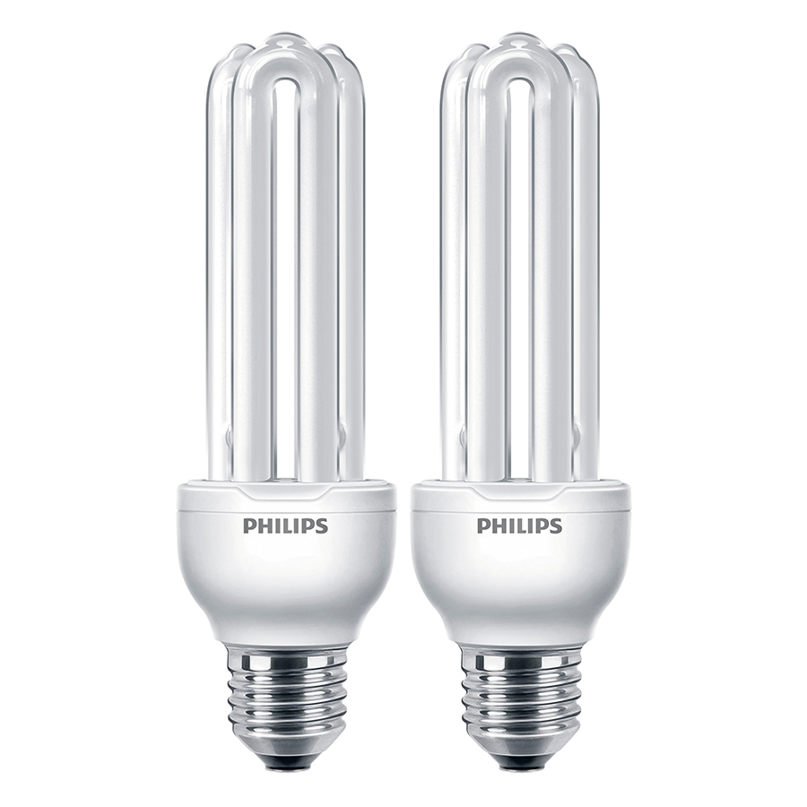 Combo Bóng đèn Compact 3U tiết kiệm điện Philips Essential 23W 6500K E27  - Ánh sáng trắng