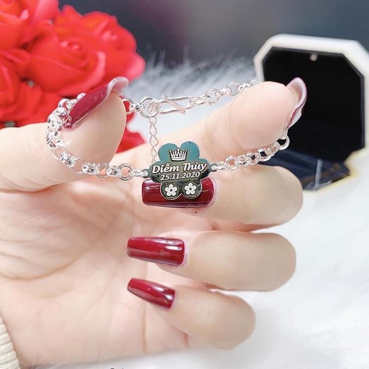 Lắc Tay khắc tên , Vòng khắc chữ ️Miễn Phí Khắc️ Bạc Ta- Bạc Npj
