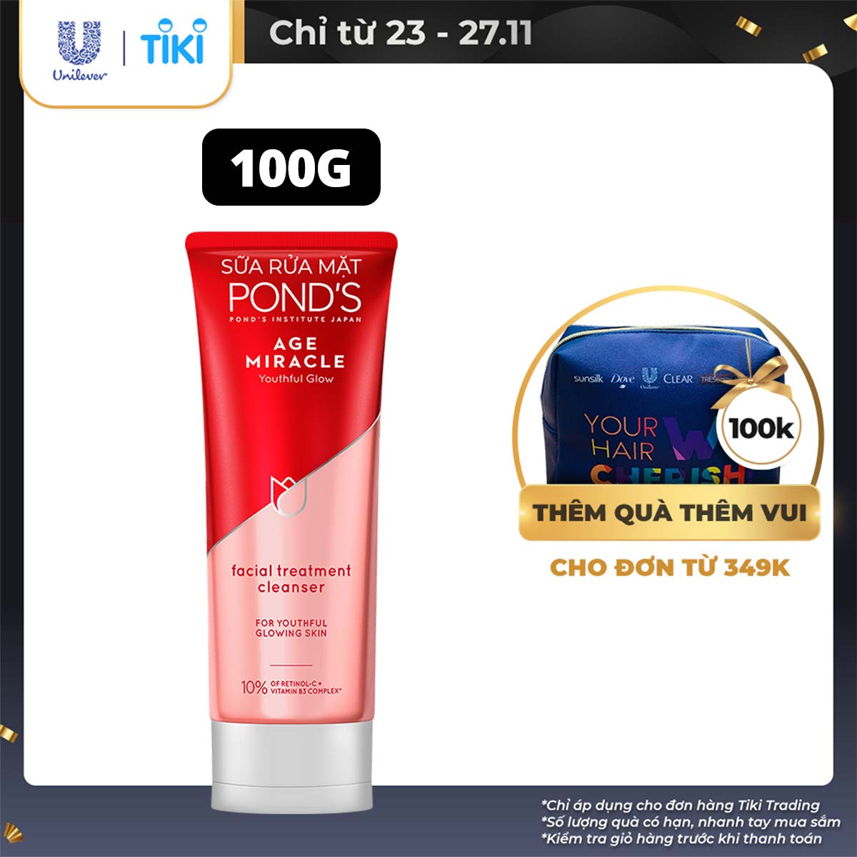 Sữa Rửa Mặt Ngăn Ngừa Lão Hóa Pond's Age Miracle (100g)