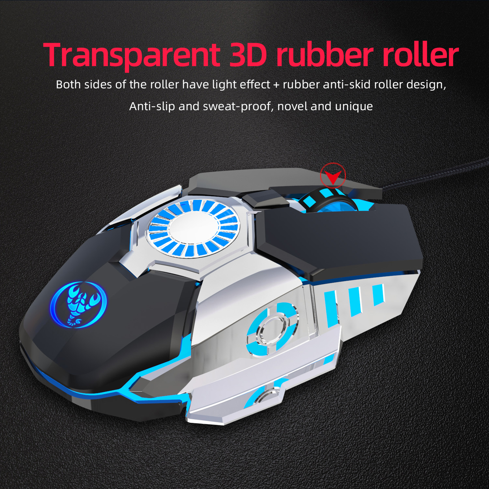 HXSJ J700 Macro Programmable Gaming Mouse Colorful Breathing Light Gaming Mouse with Adjustable DPI for PC Notebook