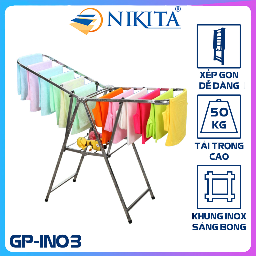 Giàn phơi đồ thông minh  đa năng, Giàn phơi để sàn Inox gấp gọn, Chính hãng NIKITA nhiều mẫu mã lựa chọn