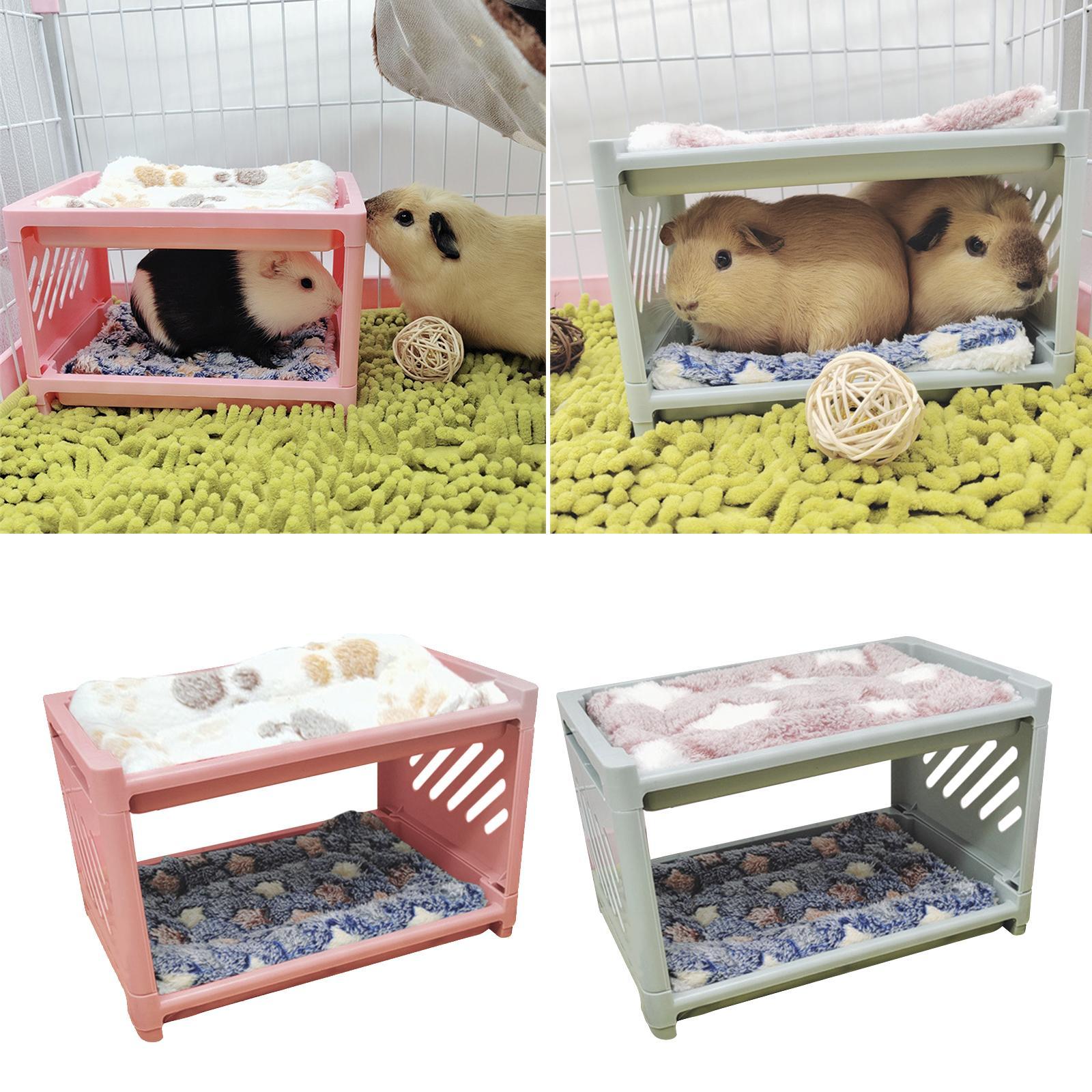 Small Animal Bed House, with Pad Bunny Hideout Hut Cave Detachable Pet Shelter Nest for Rabbit Squirrel Chinchilla Hedgehog Ferret