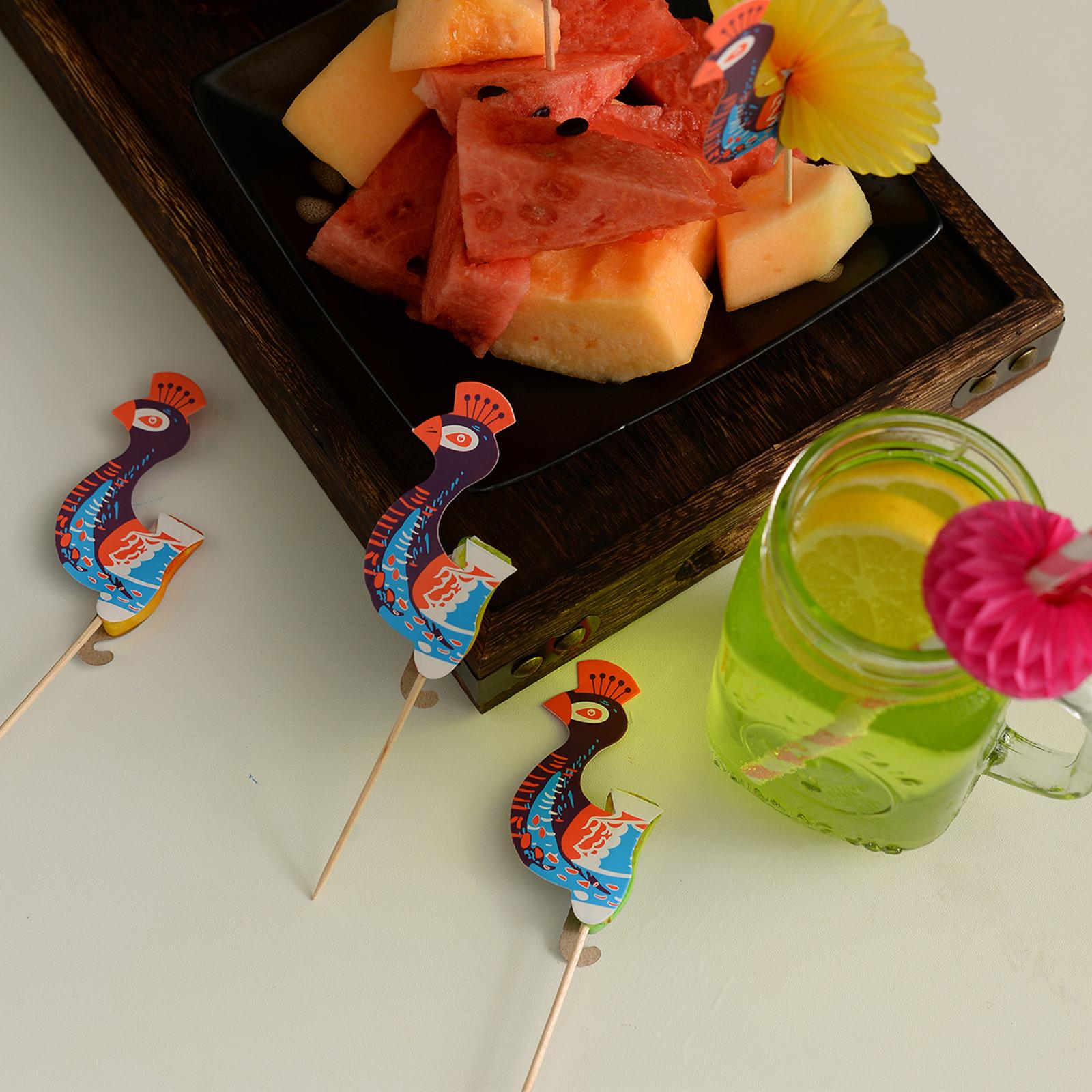Set 50 Tăm Cắm Trang Trí Nước Uống Hình Con Công
