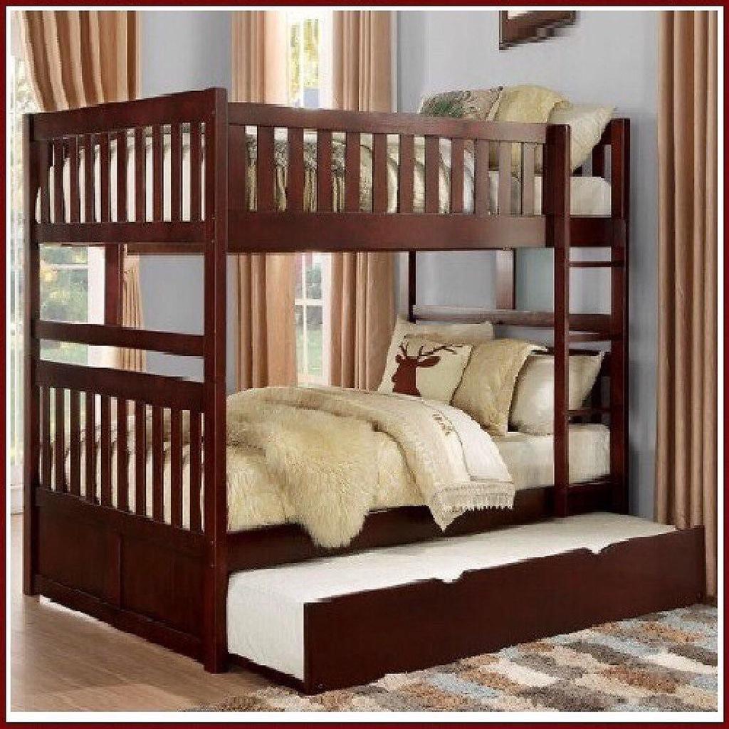Giường 3 Tầng Unit Gỗ Thông Tự Nhiên Cao Cấp - Trắng