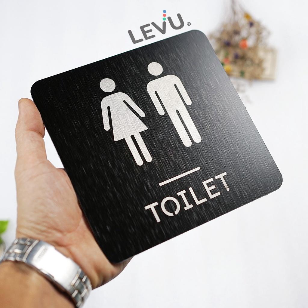 Bảng nhôm alu cao cấp dán tường WC - Toilet - Restroom - Men - Women khắc laser siêu nét LEVU ALUDTL