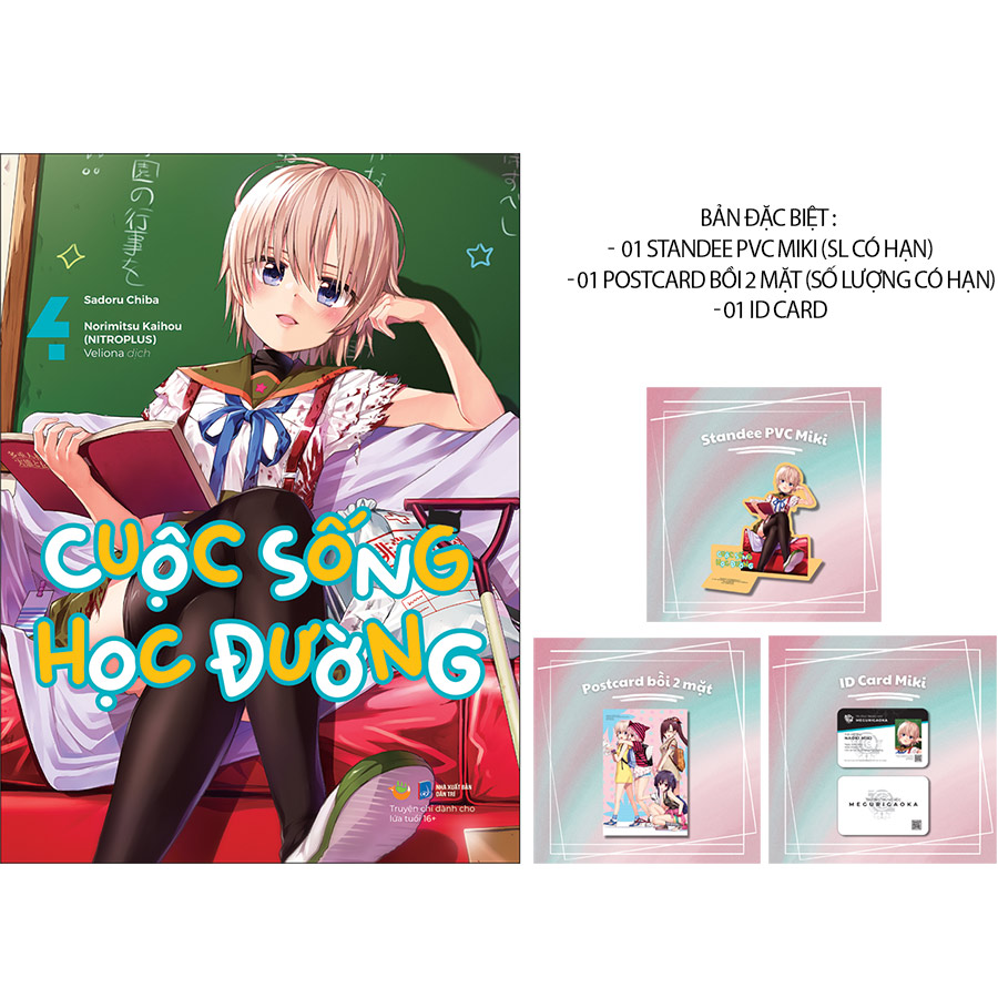 Cuộc Sống Học Đường, Tập 4 - Bản Đặc Biệt 01 Standee Pvc Miki Sl Có Hạn, 01 Postcard Bồi 2 Mặt Số Lượng Có Hạn, 01 Id Card