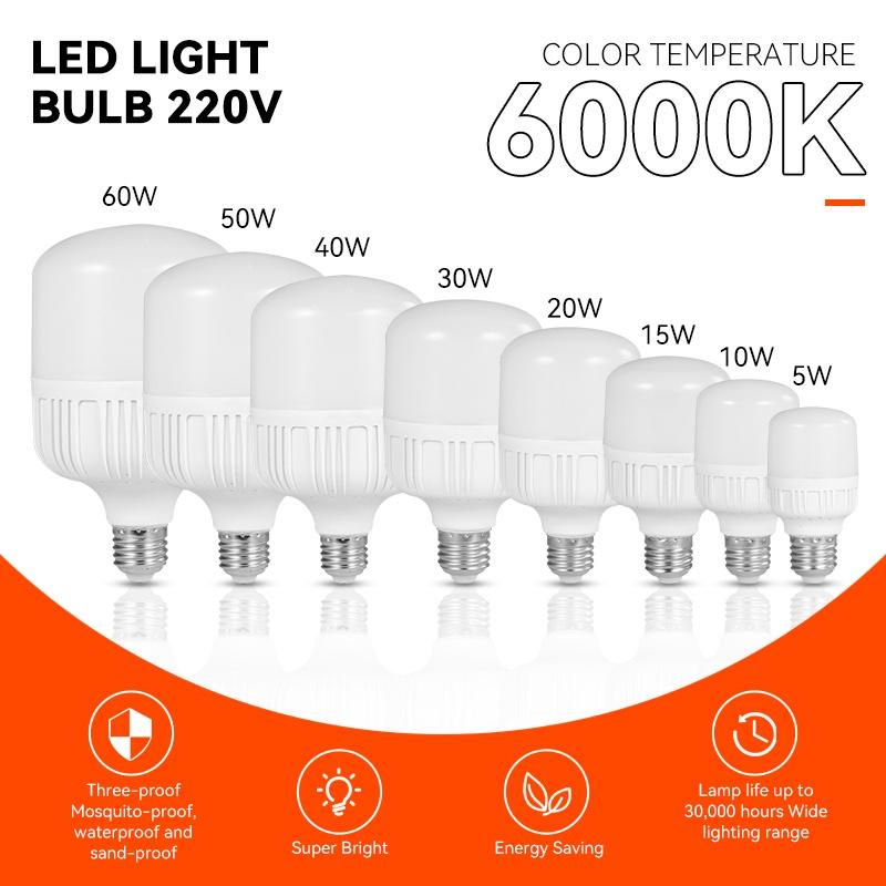 Bóng Đèn LED E27 Tiết Kiệm Năng Lượng 6500K 5W 10W 15W 20W 30W 40W 50W