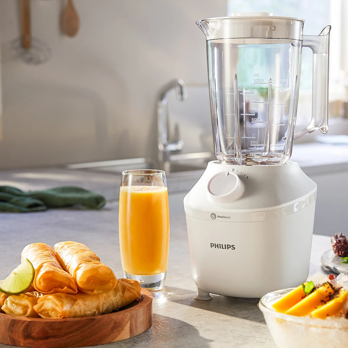 Máy xay sinh tố 2 cối Philips HR2041/10 công suất 450W, xuất xứ Indonesia - Hàng chính hãng