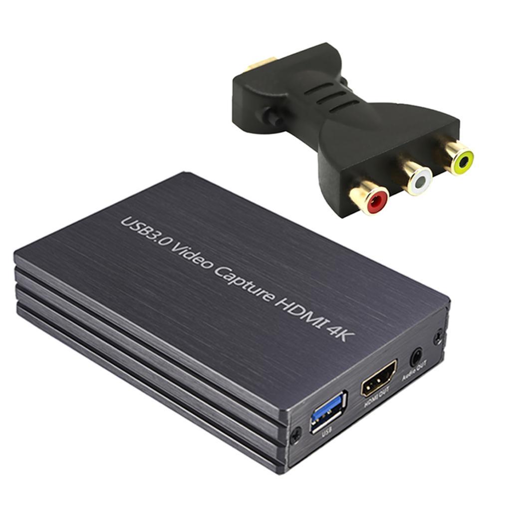 4K  To USB Video Capture Card +  Male to 3 RCA Female AV Converter