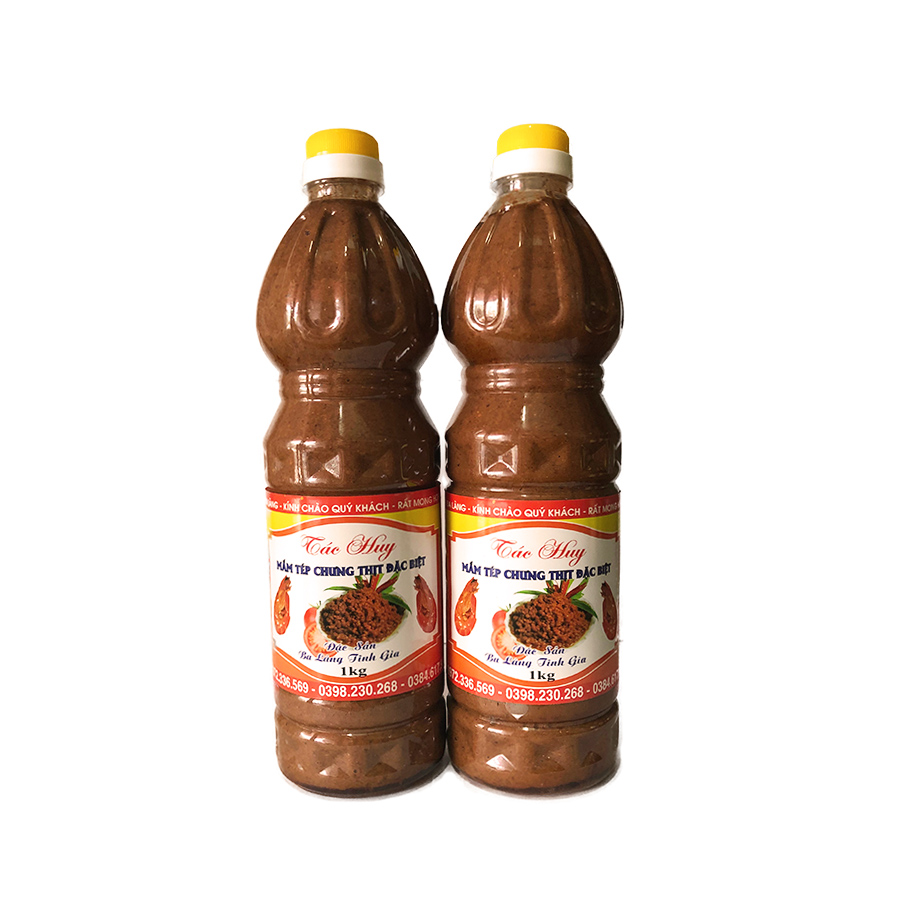 Combo 2 chai mắm tép Ba Làng nguyên chất 1kg loại đặc biệt