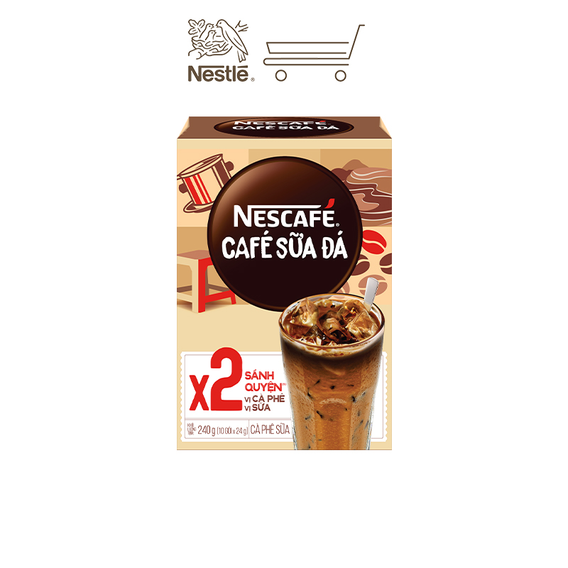 Combo 4 hộp cà phê sữa NESCAFÉ - Cà Phê Sữa Đá (Hộp 10 gói x 24 g)