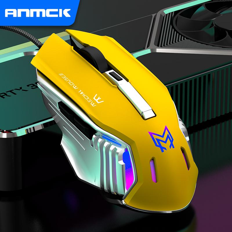 Anmck Chuột Chơi Game 2400 DPI Quang Có Dây RGB Chuột Máy Tính USB Chuột Cho Laptop Macbook PC Game Thủ Văn Phòng
