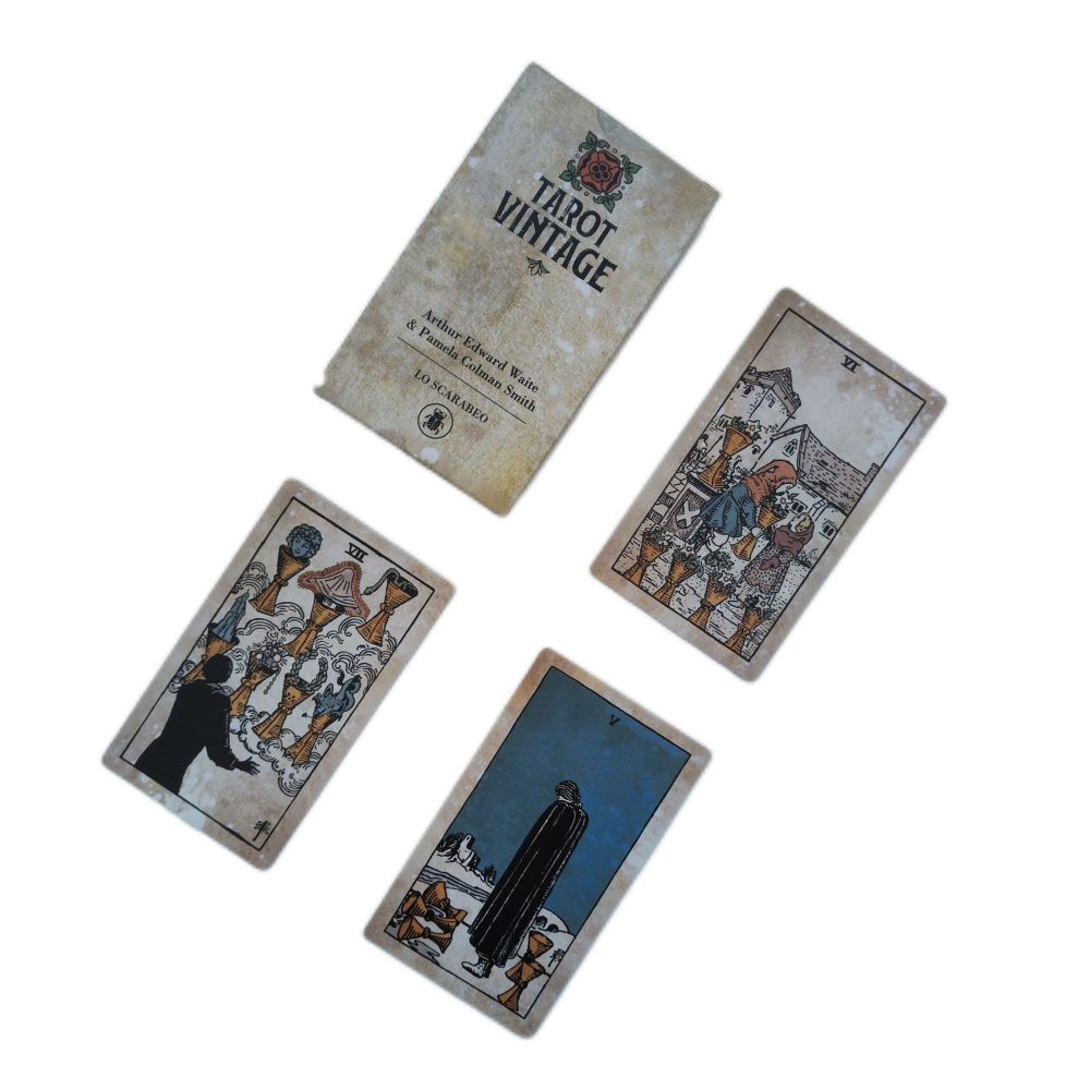 Bộ Bài Tarot Vintage 78 Lá Bài 7x12 Cm Tặng Đá Thanh Tẩy