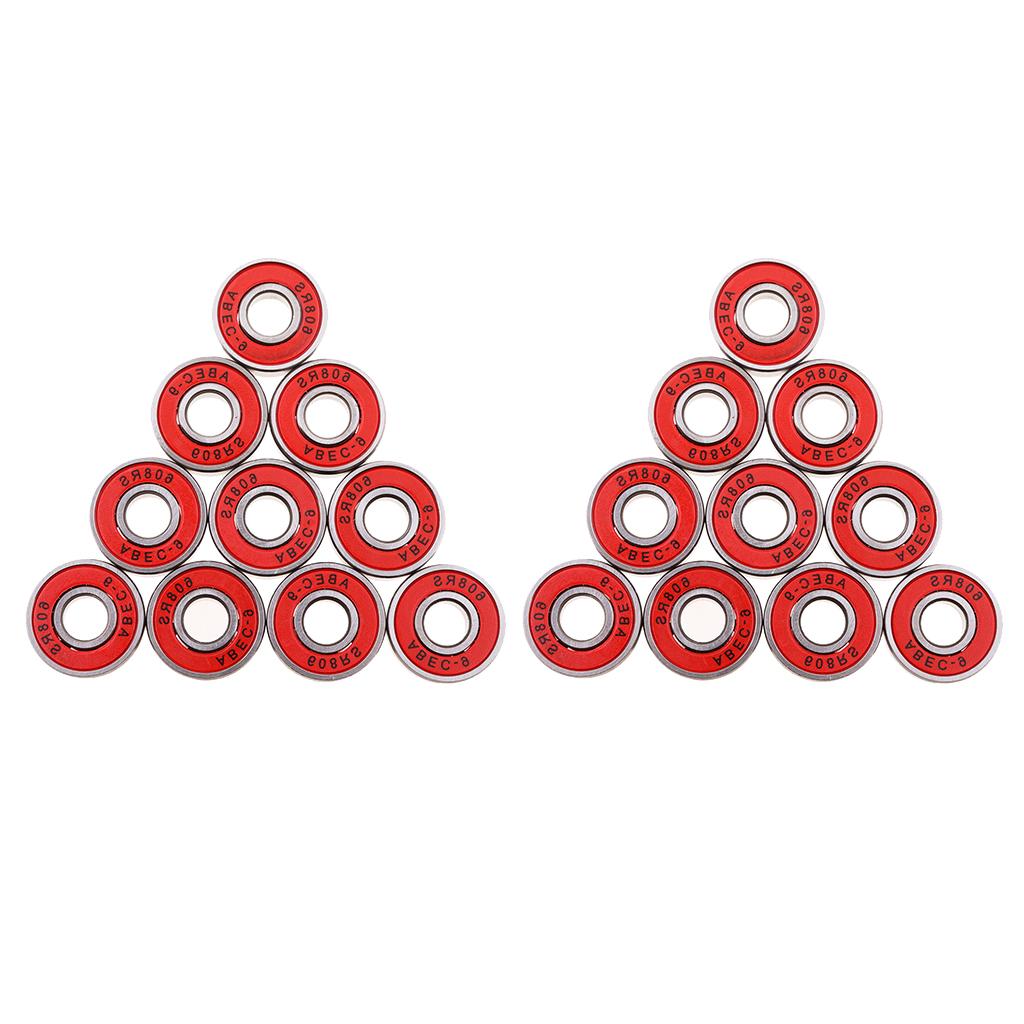 20 Chiếc ABEC-9 608RS Lăn Bánh Vòng Bi Cói Vòng Bi Đỏ