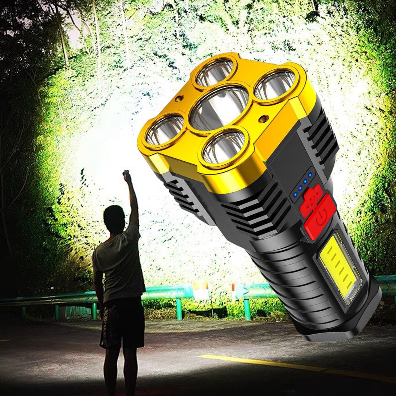 2x Bright LED Searchlight Handheld Spotlight USB Flashlight Recharge