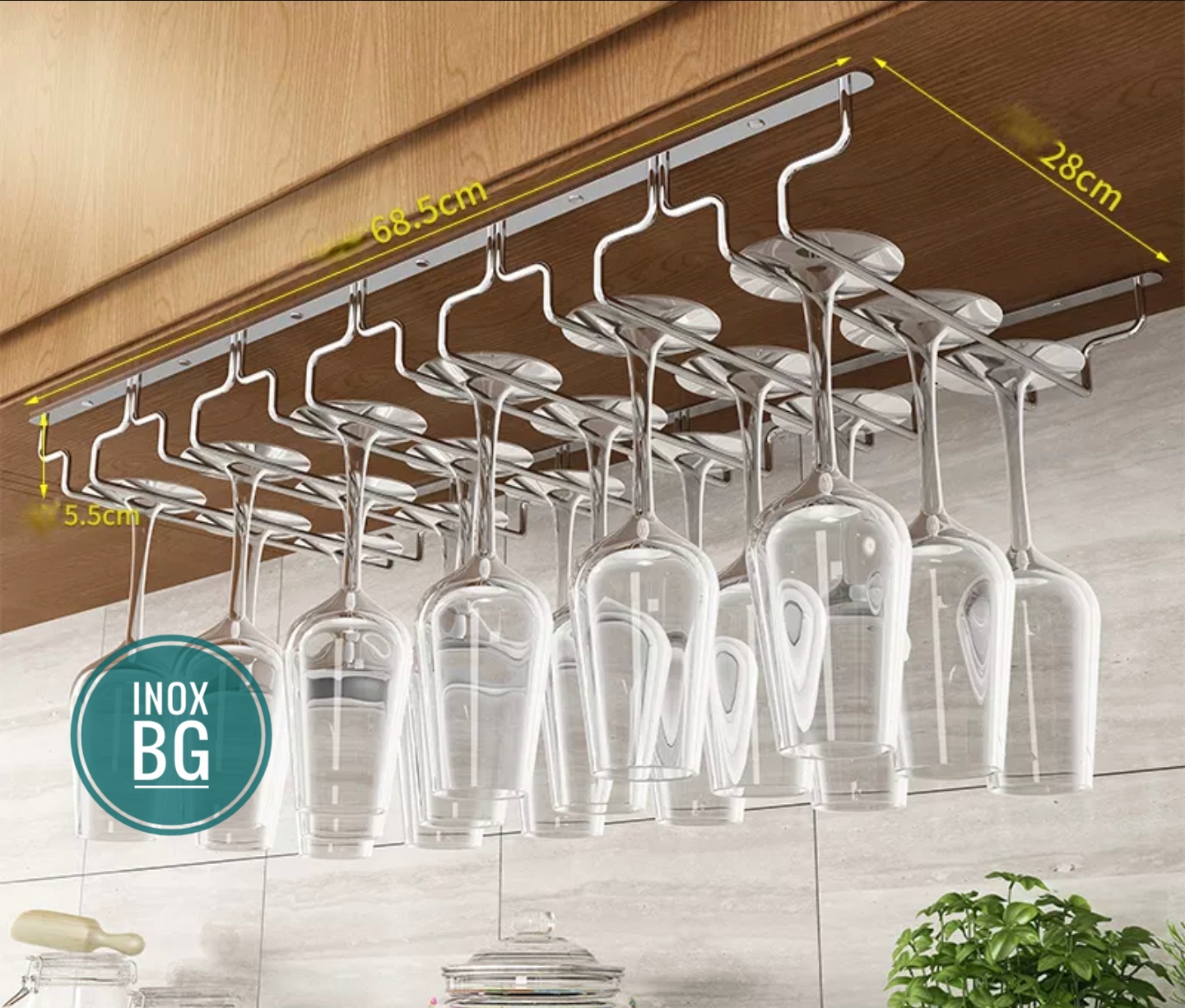 Treo ly 3/4/5/6/7/8 hàng sâu 28cm Inox 304 chịu nước