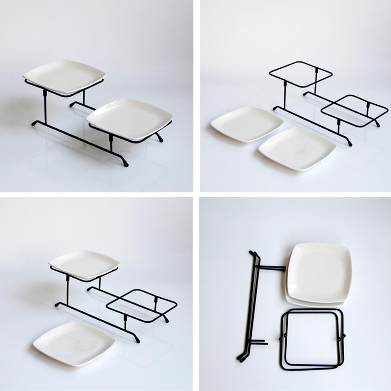 2 Tier Serving Stand Snack Display Tray Fruit Tray for Home Decor White