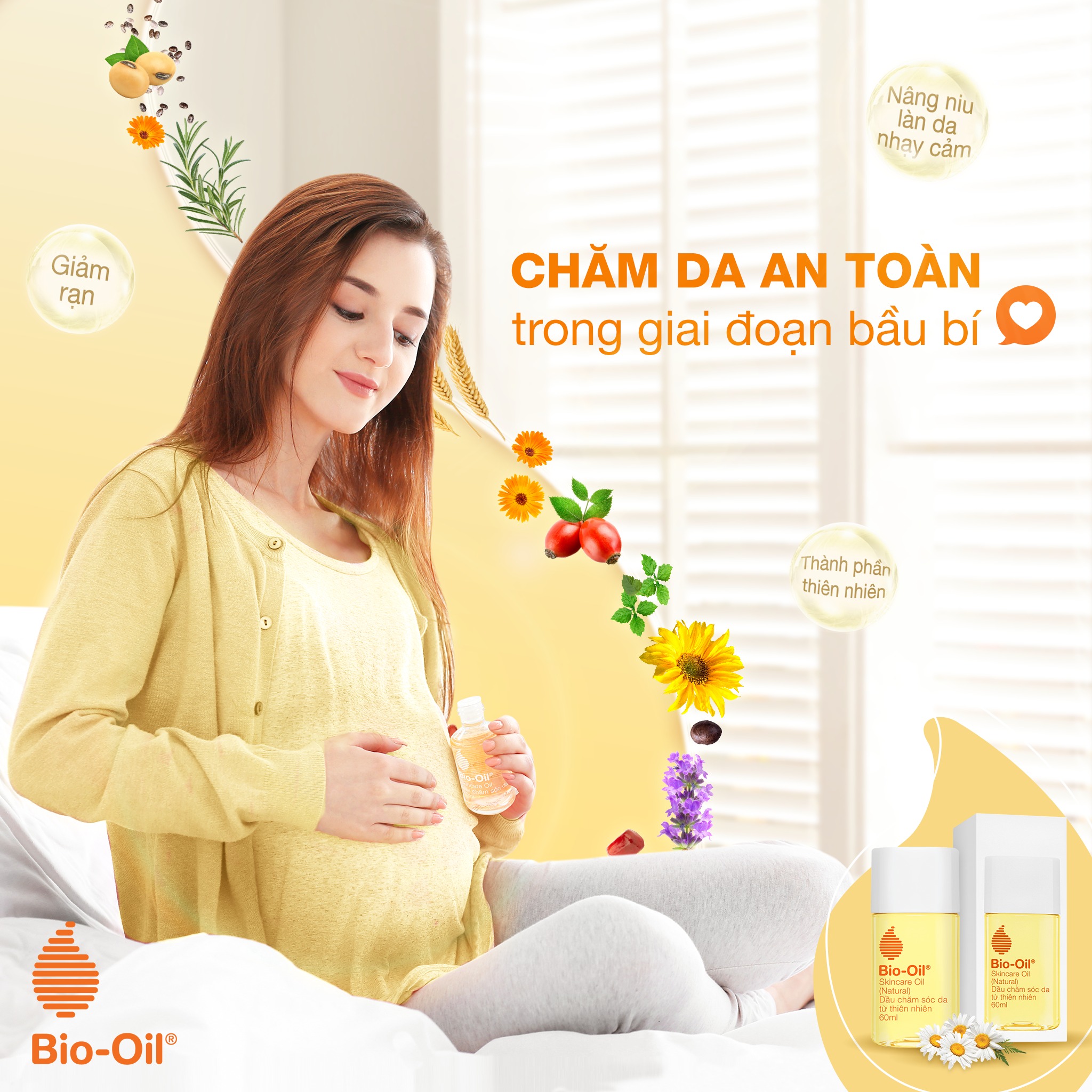 Dầu chăm sóc da từ Thiên Nhiên giúp giảm rạn dạ, mờ sẹo cho da nhạy cảm - BIO-OIL SKINCARE OIL