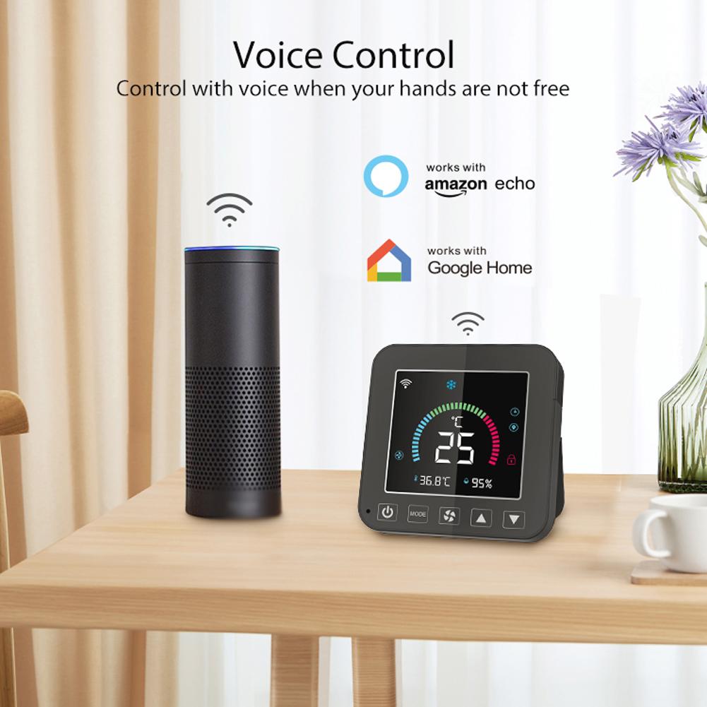 USB Power Supplys Tuya WiFi Intelligent Temperature Humidity Infrared Controller Home Living Room Bedroom Air Conditioner Thermostat LCD Display Screen with Backlight APP Remotes Control
