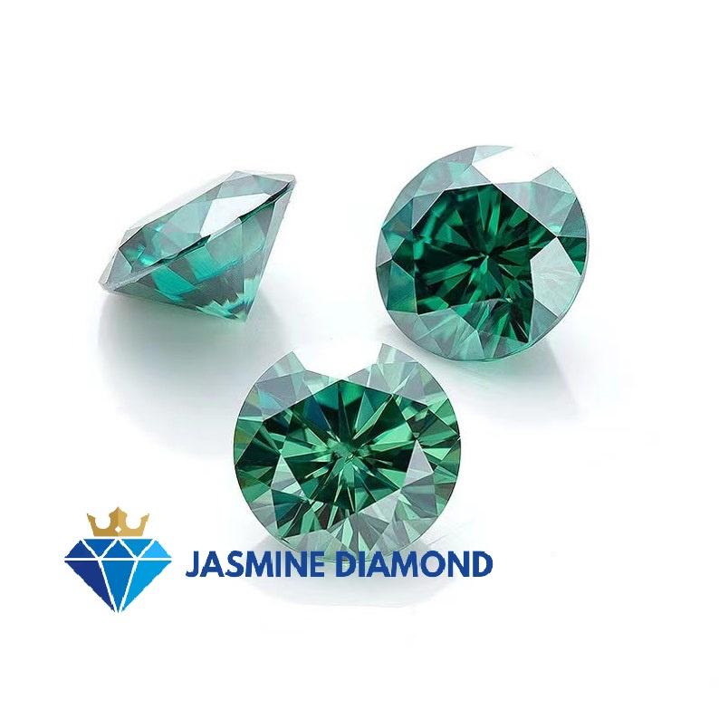 (Size từ 8-10 ly) Kim cương nhân tạo Mỹ Moissanite Green