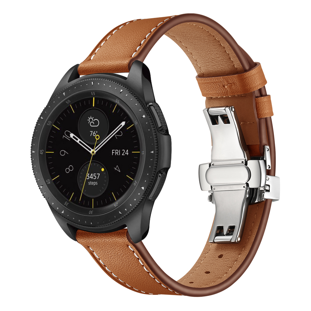 Dây Da Khóa Bướm cho Galaxy Watch 7/6/5/4 Classic Pro/ Garmin VivoVenu / Huawei Watch 4/5/6 GT Pro Size 20mm/22mm - Hàng Chính Hãng