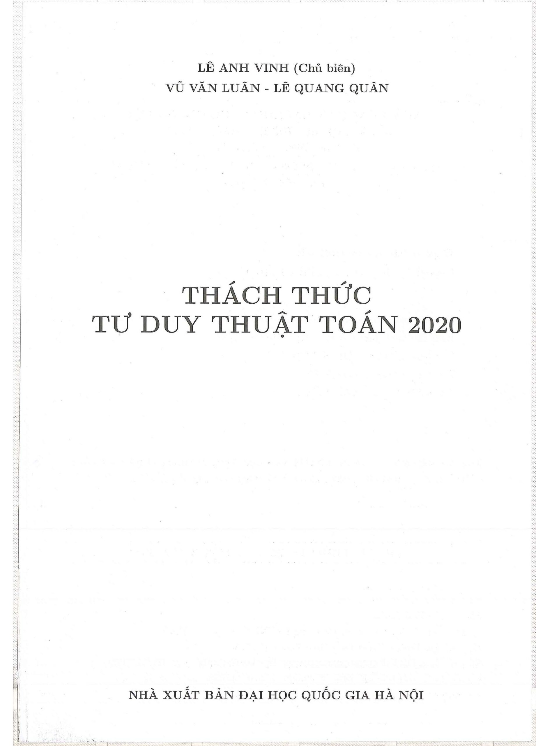 Sách Thách Thức Tư Duy Thuật Toán 2020 - Bebras 2020 - Bebras Computational Thinking Challenge