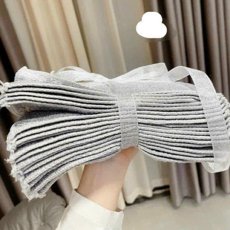 Set 10 Khăn Lau Đa Năng Bằng Sợi Than Tre Siêu Thấm Hút Kháng Khuẩn Hình Vuông Màu Xám Khói -Hàng chính hãng