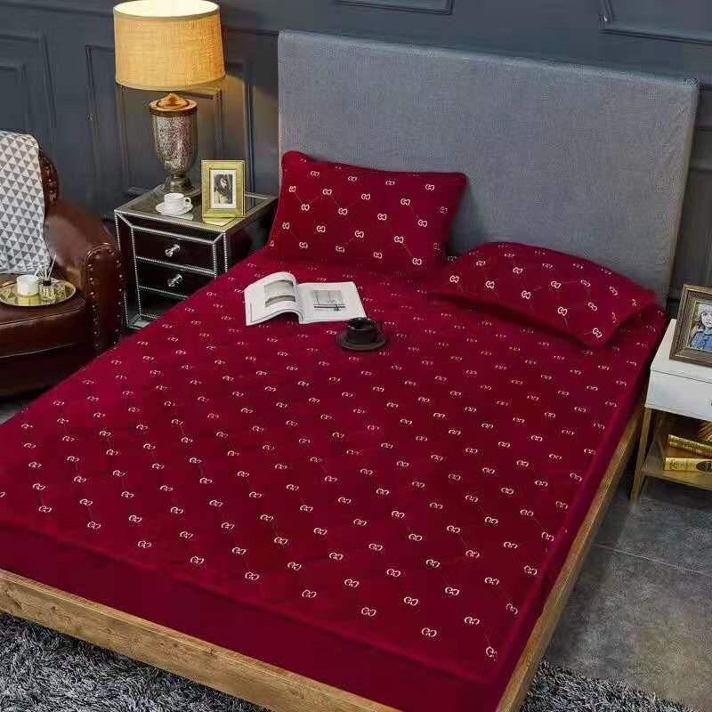 Bộ ga gối nỉ nhung màu đỏ