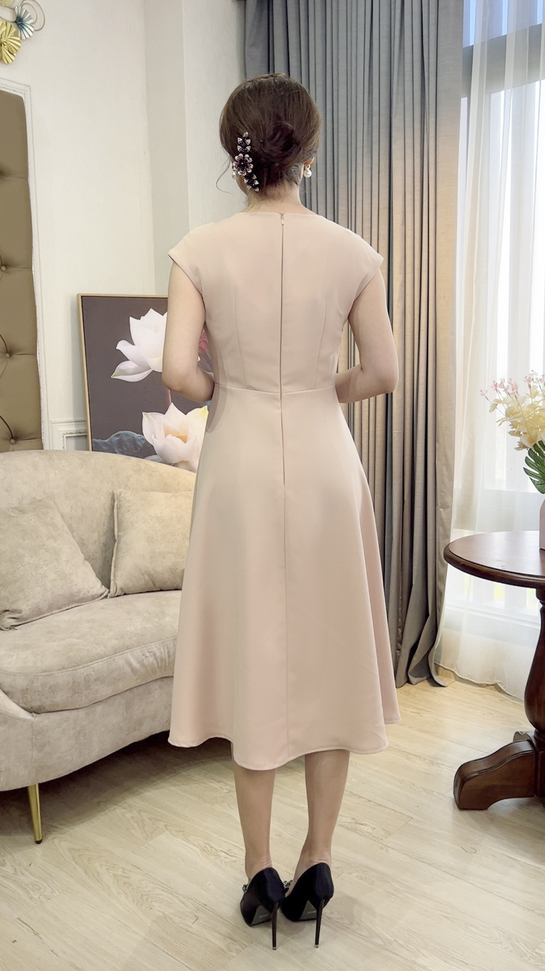 Linh Trà - Đầm Trung Niên Dáng Dài [TM357] Kiểu Dự Tiệc Cao Cấp Vải Chiffon