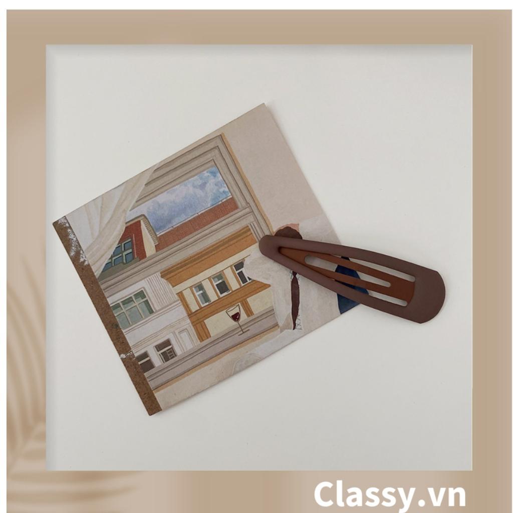 Kẹp tóc mái Classy kiểu dáng gợn sóng, màu sắc trung tính mang lại nét nữ tính sang trọng cho nữ PK1218