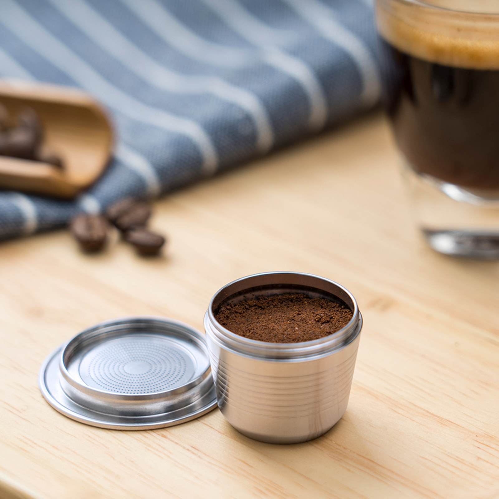 Viên cà phê bằng thép không gỉ có thể nạp lại cho máy pha cà phê espresso Nespresso
