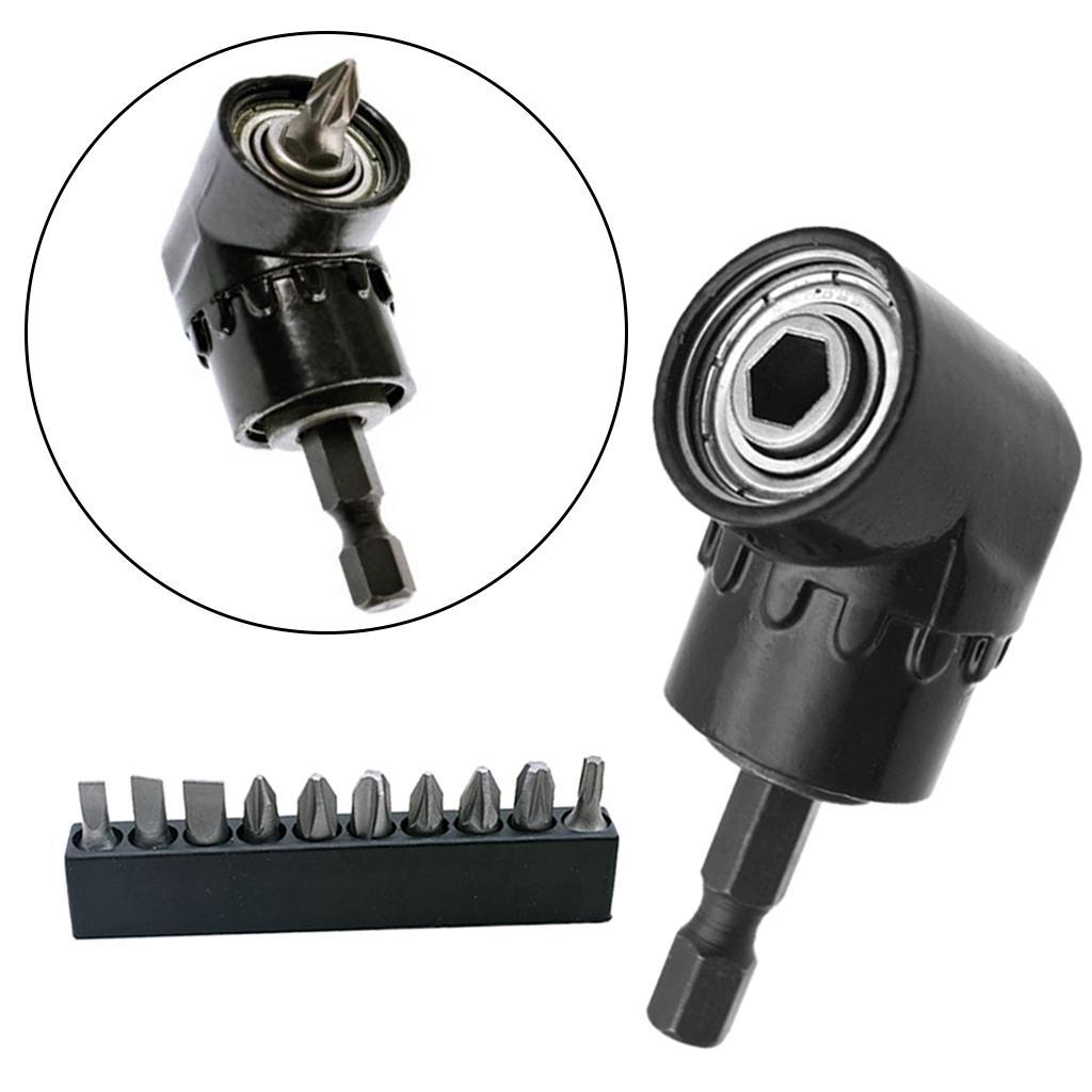 2x Black Drill Bit Holder Magnetic Bit Angled Bit Extension Electric Drills