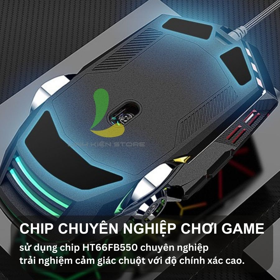 Chuột máy tính có dây ZhiyouLang V8 - Chuột gaming tích hợp đèn LED 7 màu ấn tượng phù hợp PC, Laptop