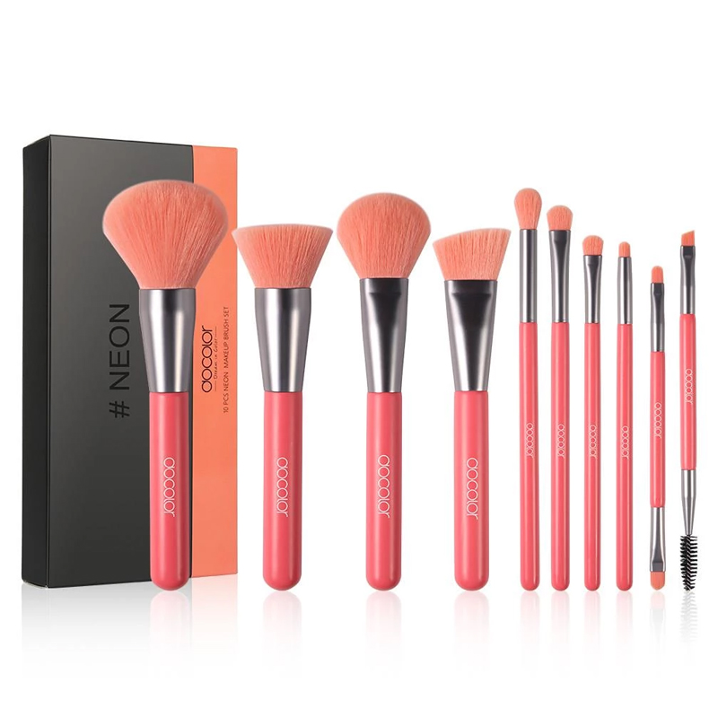 Bộ Cọ Trang Điểm Docolor Neon Peach 10 Cây