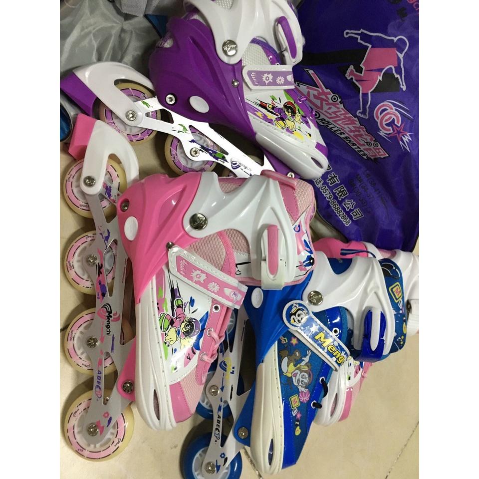 (SÁNG 8 HÀNG BÁNH) Giày Trượt Patin Phát Sáng Sport Trẻ Em - Batin Người Lớn QF Thế Hệ Mới (KÈM 2 THANH CỜ LÊ