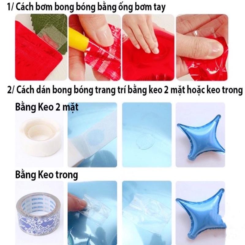 Set Bộ Trang Trí Sinh Nhật Nàng Tiên Cá Tím Hồng Xanh Trẻ Em Tặng Kèm Phụ Kiện Cây Bơm Bóng