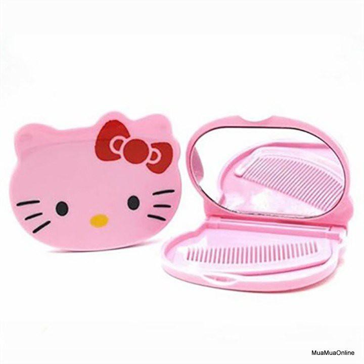 Bộ Gương Soi Và Lượt Mini Hình Mèo Kitty