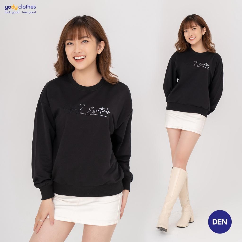 Áo hoodie thu đông YODY phom Sweater chất liệu nỉ thêu chữ siêu ấm ATN5024