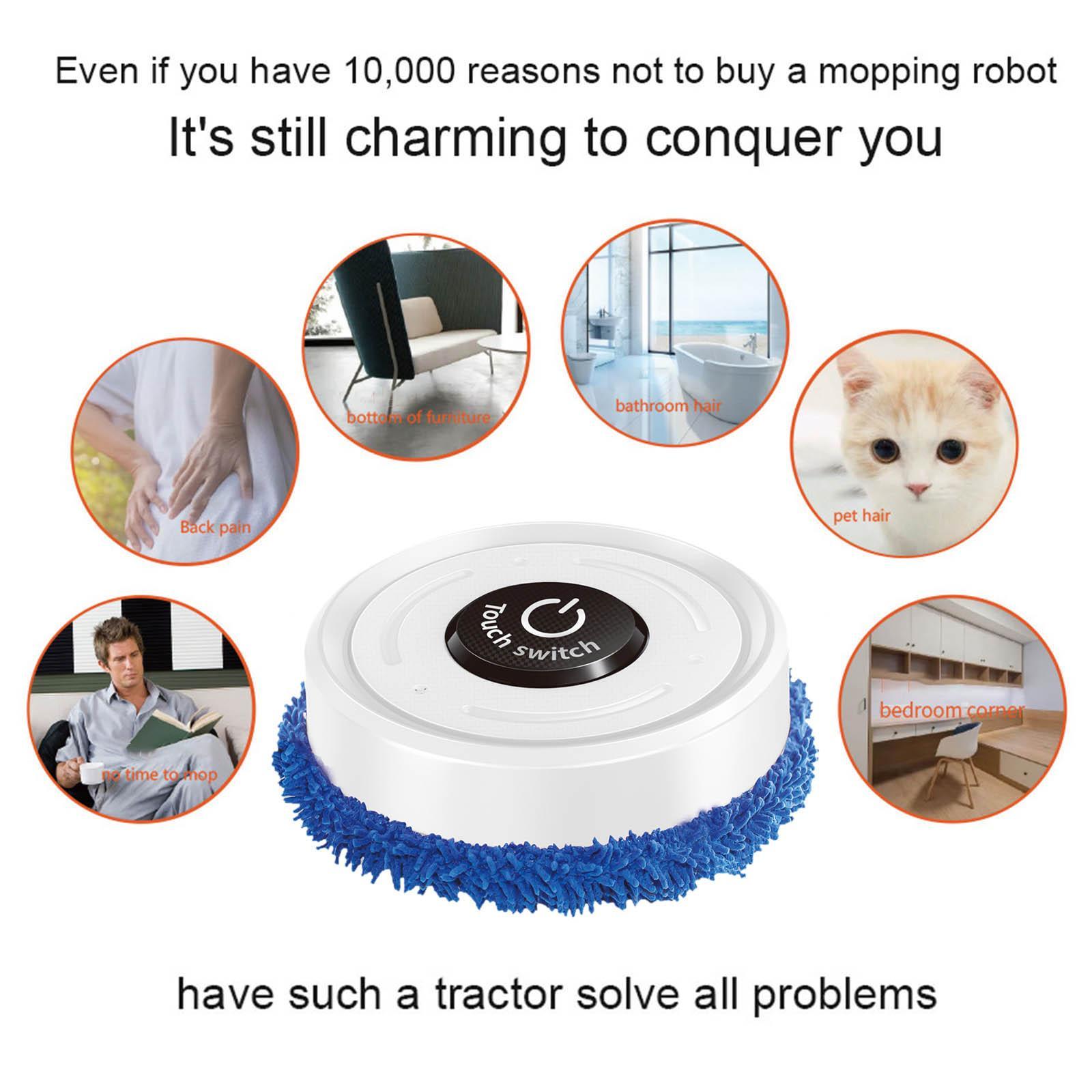 Robot Vacuum Cleaner, USB Rechargeable Automatic Sweeper, Steam Mop Robot, Smart Moving Path for Pet Hair, Low Floor Carpets
