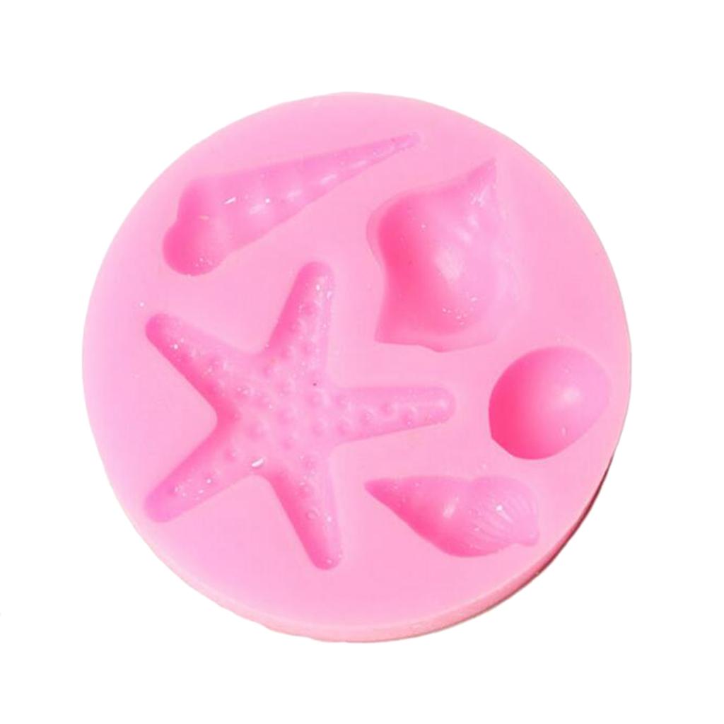 3D Chocolate Cake Mold Conch Starfish Mould Silicone Baking Tool Sugar Craft