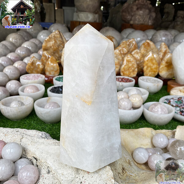 Trụ lục giác thạch anh trắng giúp trấn trạch trừ tà-5.2Kg -T578