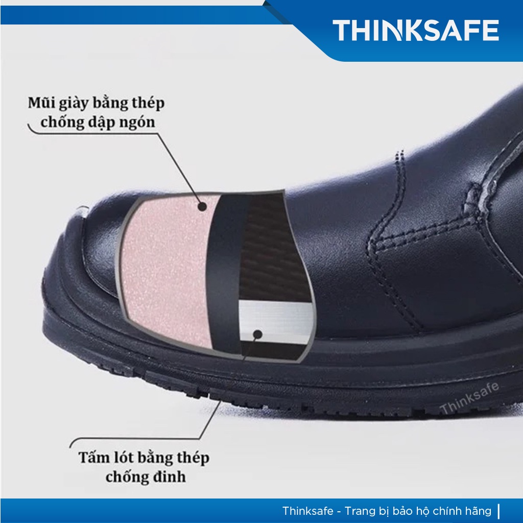 Giày bảo hộ không dây Jogger Dolce xỏ da bò cao cấp, chống nước, chống trượt giầy làm bếp, nhà xưởng, công trình - Thinksafe